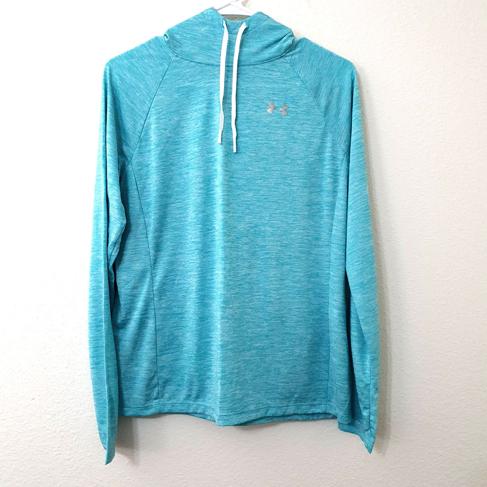 Under Armour Blue Loose Heatgear Pullover Hoodie Sweatshirt Women's Size Medium
